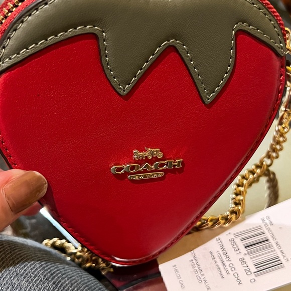 Coach Bags Nwt Coach Strawberry Coin Case Chain Crossbody 4 4l X 4